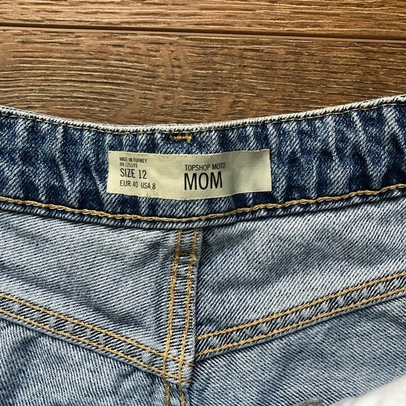 Topshop High Waist Denim Jean Shorts 8 - Picture 4 of 10